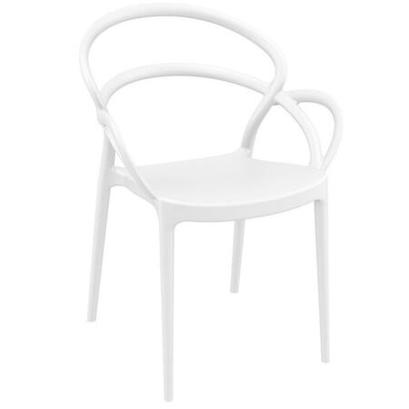 SIESTA Mila Dining Arm Chair White, 2PK ISP085-WHI
